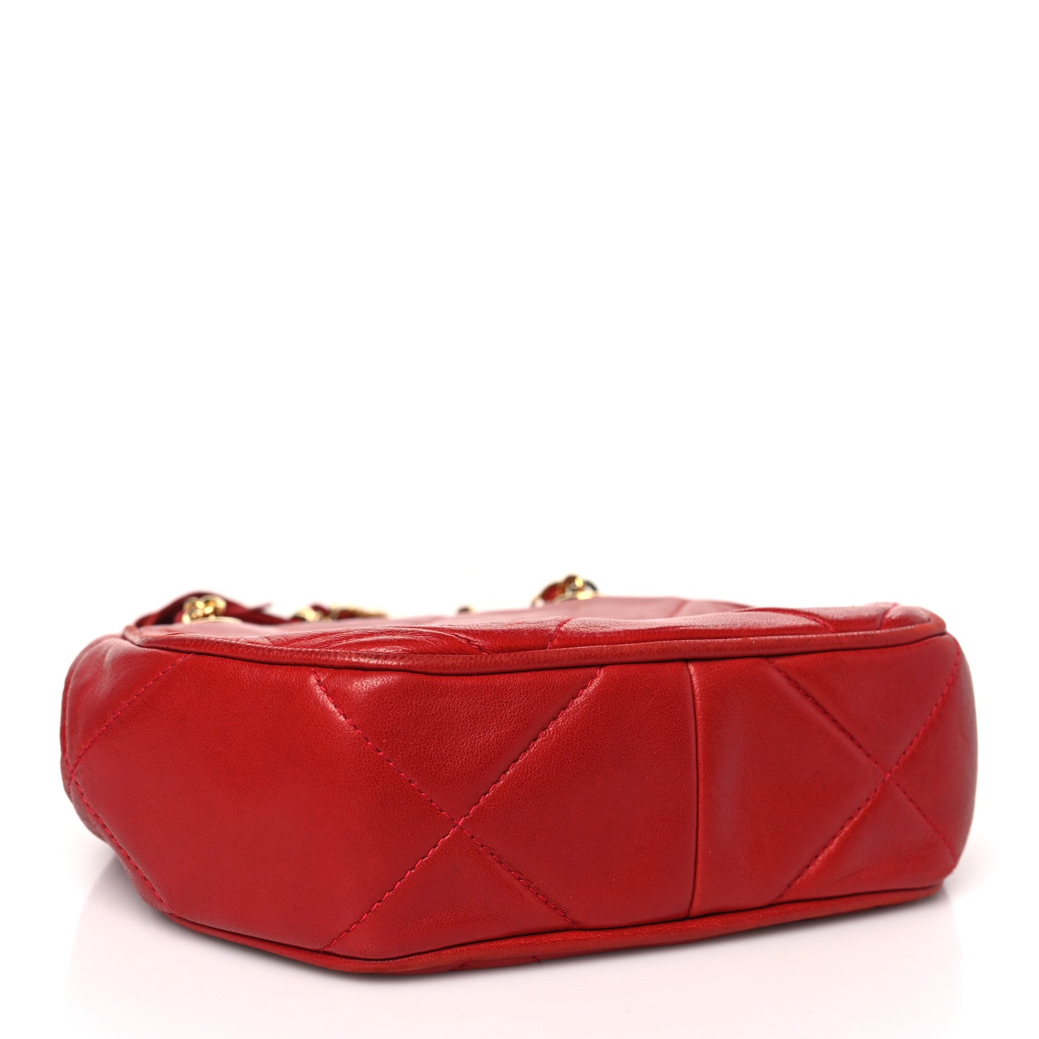 Chanel Lambskin Diamond Quilted CC Tassel Crossbody Bag Red 4 of 9