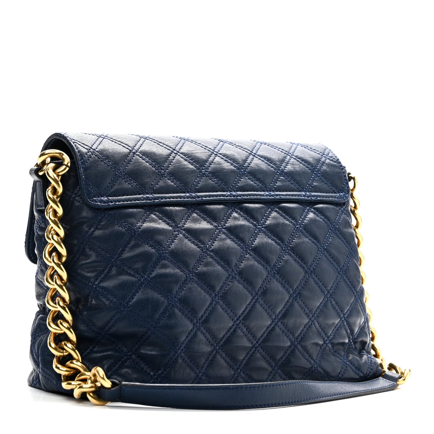 Marc Jacobs Lambskin Quilted The XL Single Flap Navy 3 of 9