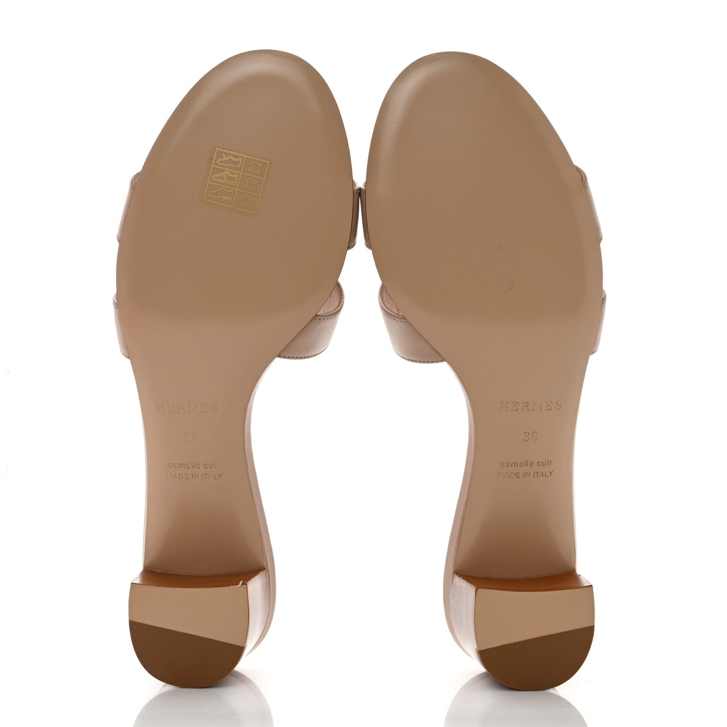 Calfskin Oasis Sandals 39 Beige Nude