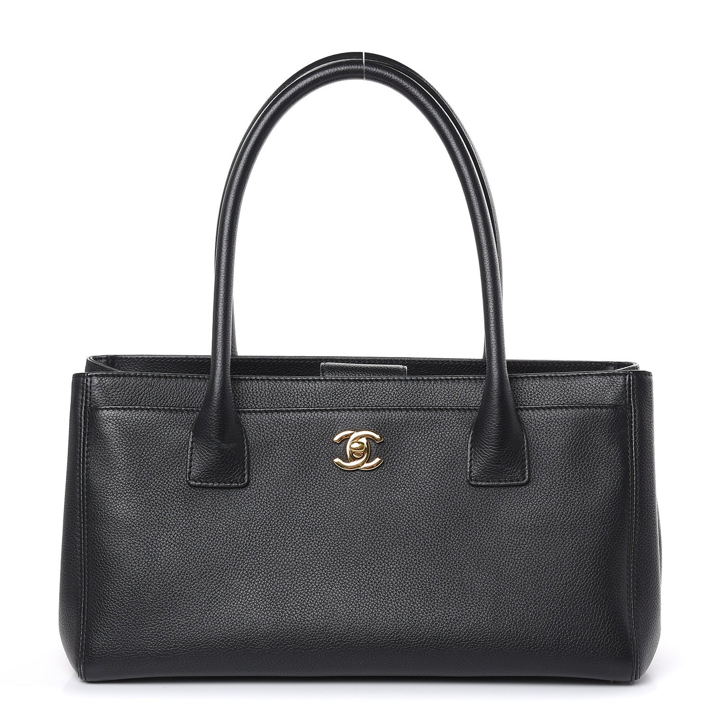 Calfskin Small Cerf Executive Shopper Tote Black