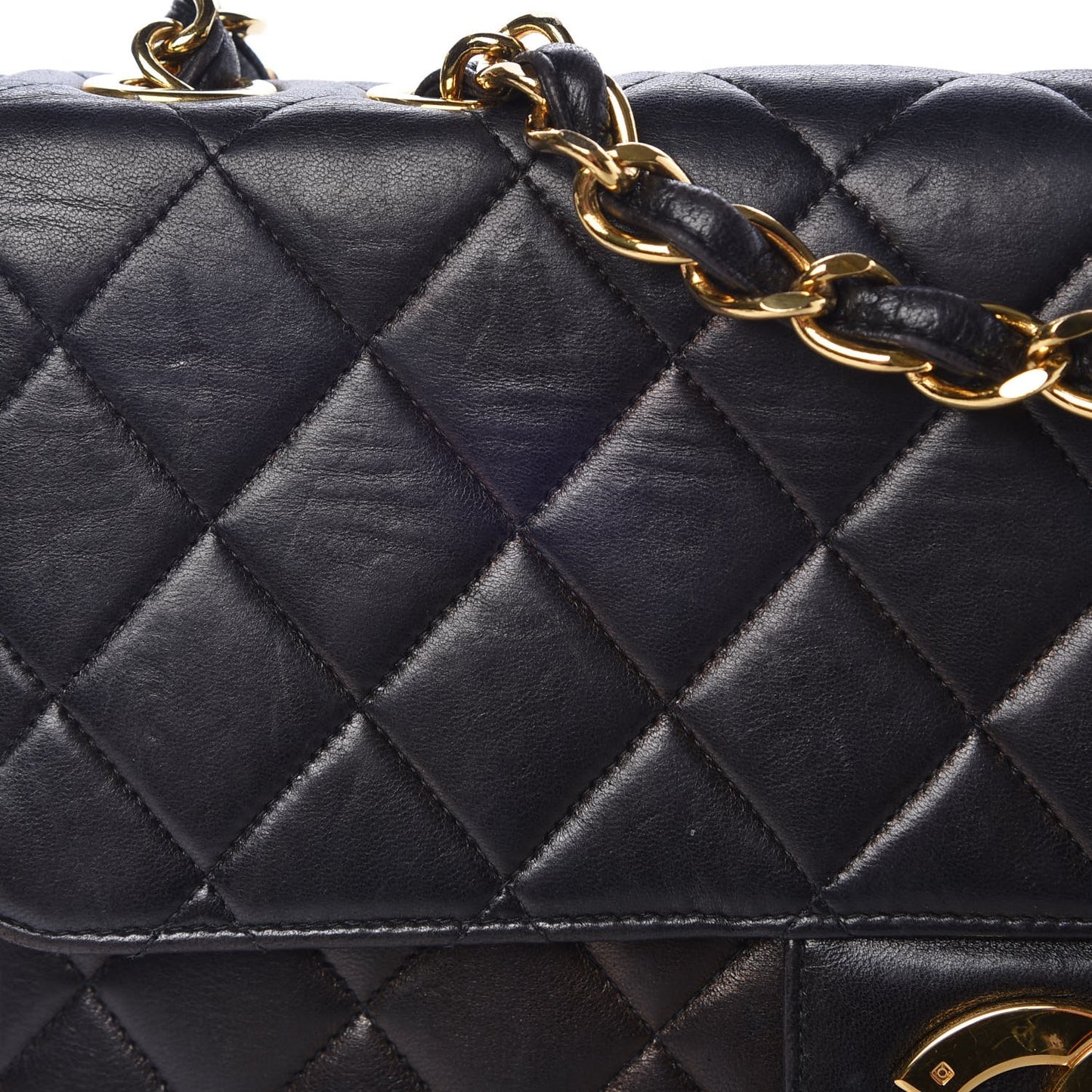 Lambskin Quilted Jumbo Single Flap Black