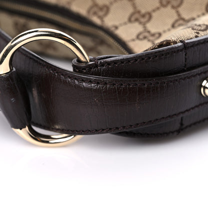 Gucci Monogram Medium Horsebit Chain Hobo Dark Brown 15 of 17