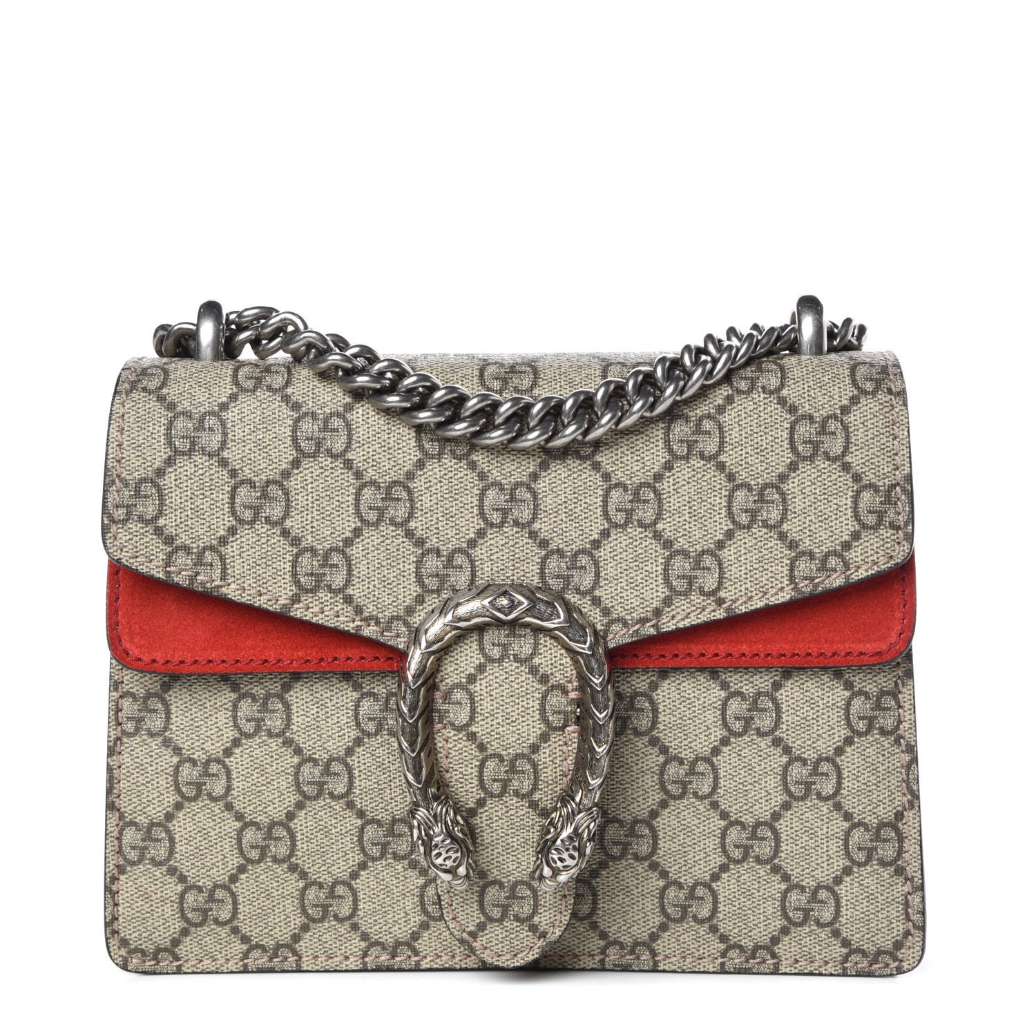 Gucci GG Supreme Monogram Mini Dionysus Shoulder Bag Hibiscus Red 1 of 7