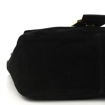 Fendi Suede Calfskin Mama Baguette Black 7 of 8