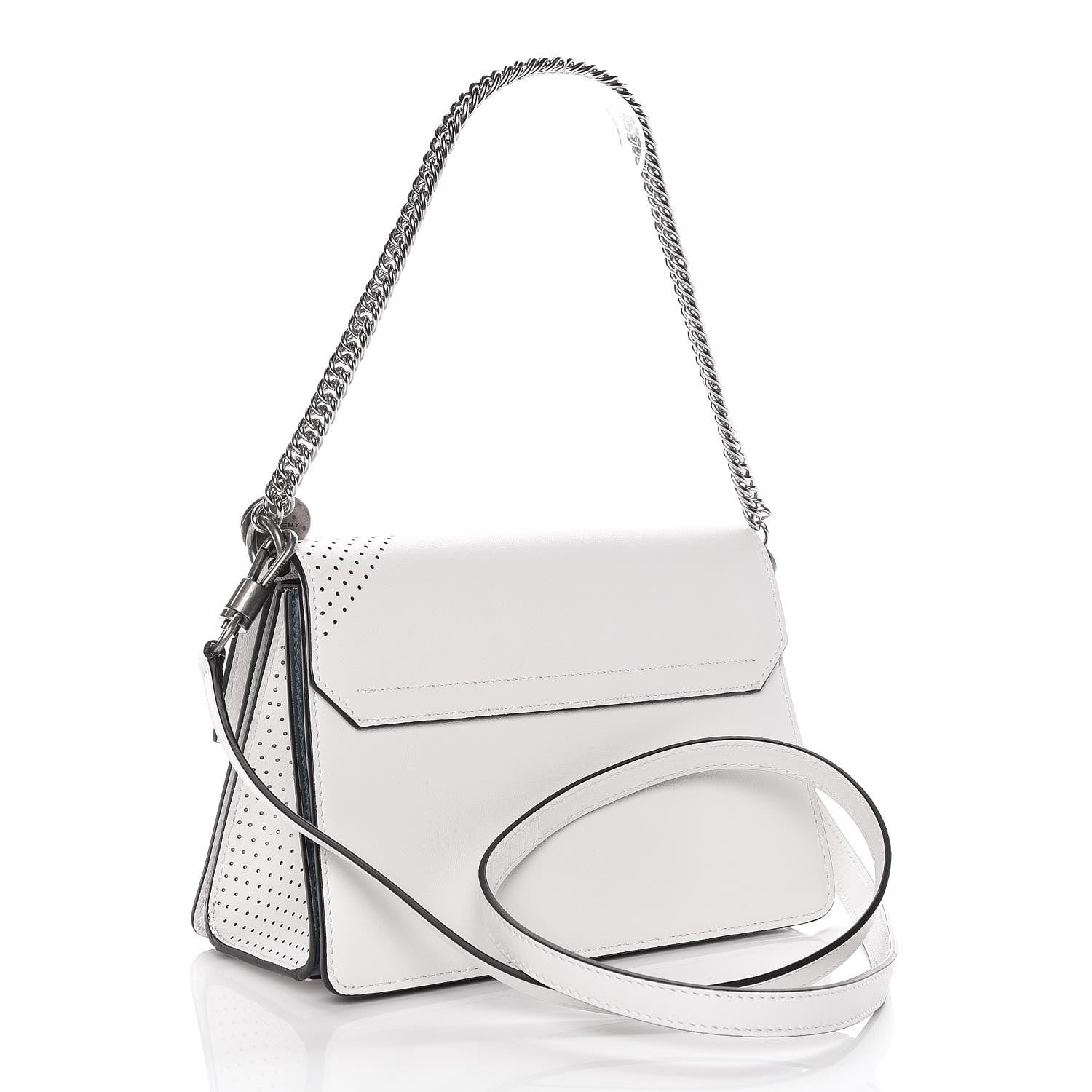 Givenchy Lambskin Perforated Small GV3 Shoulder Bag White 3 of 8