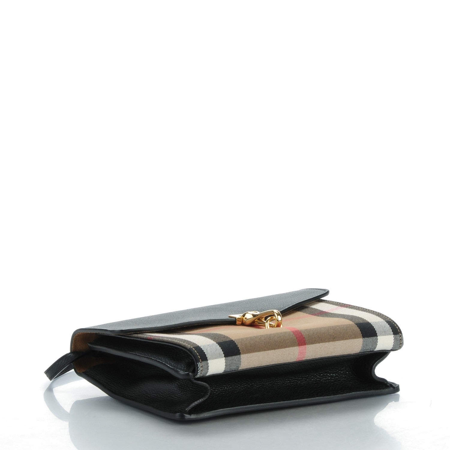 Burberry Derby Calfskin House Check Small Macken Crossbody Bag Black 4 of 8