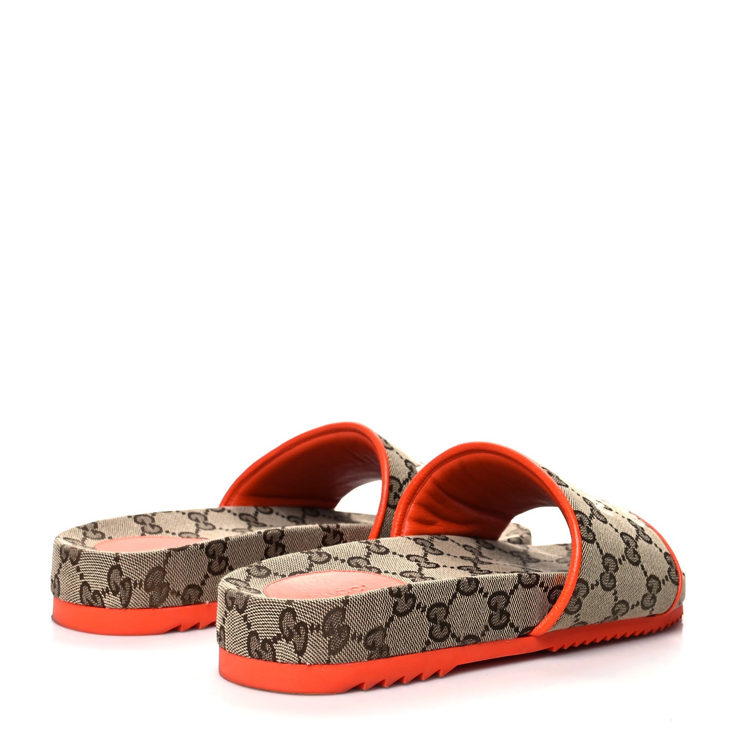 X NORTH FACE Canvas GG Monogram Womens Slide Sandals 39 Beige Mystic White Deep Orange