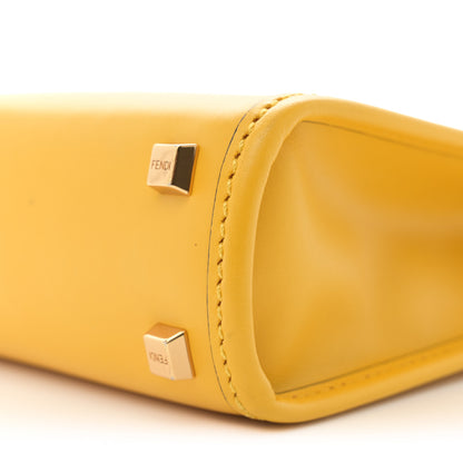 Fendi Vitello King Plexiglass Logo Embossed Mini Fendi Sunshine Shopper Tote Mimosa 10 of 12