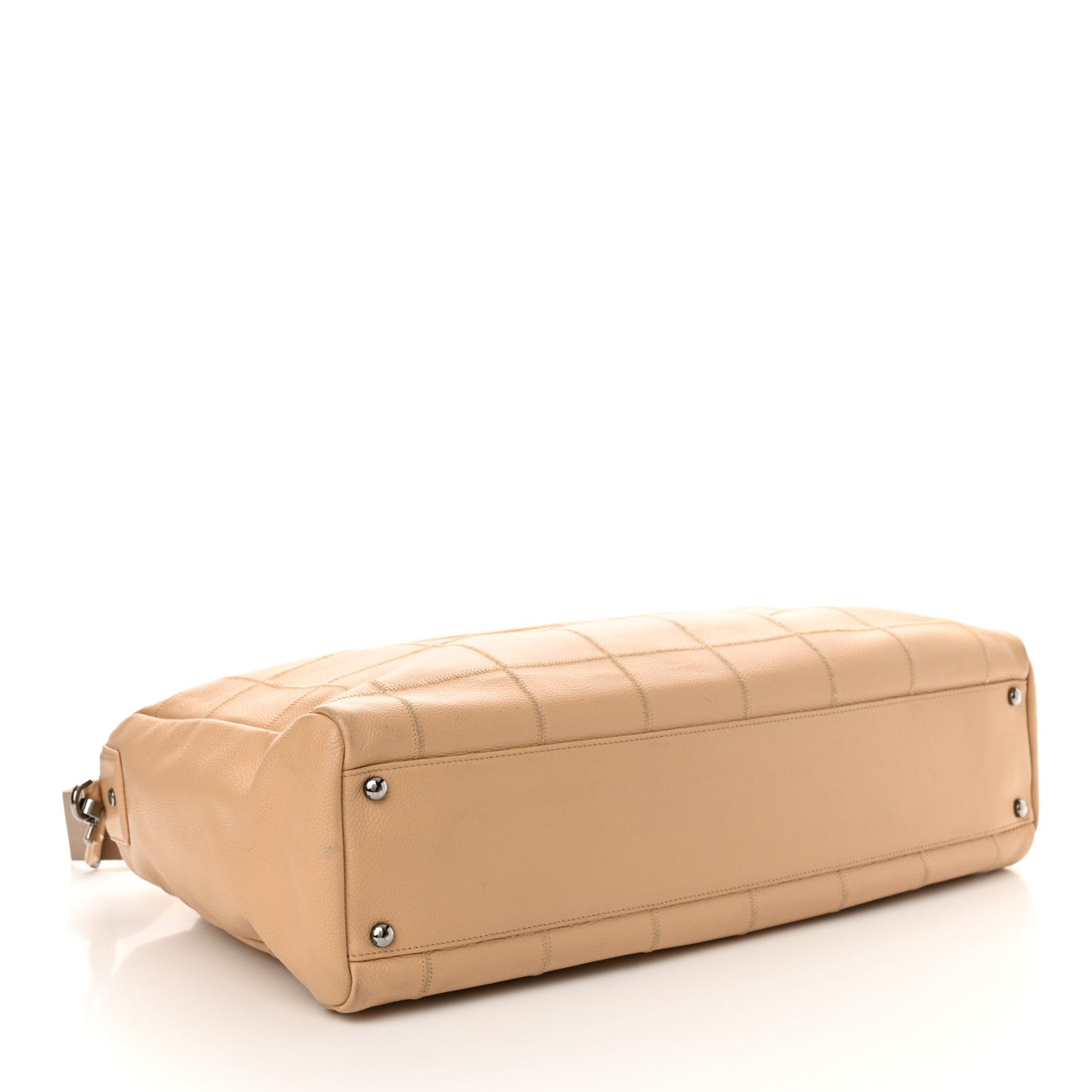 Caviar Square Stitched Large Tote Beige