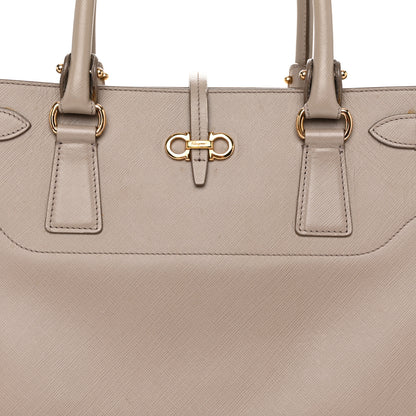 Salvatore Ferragamo Printed Calfskin Briana Tote Grey 7 of 12