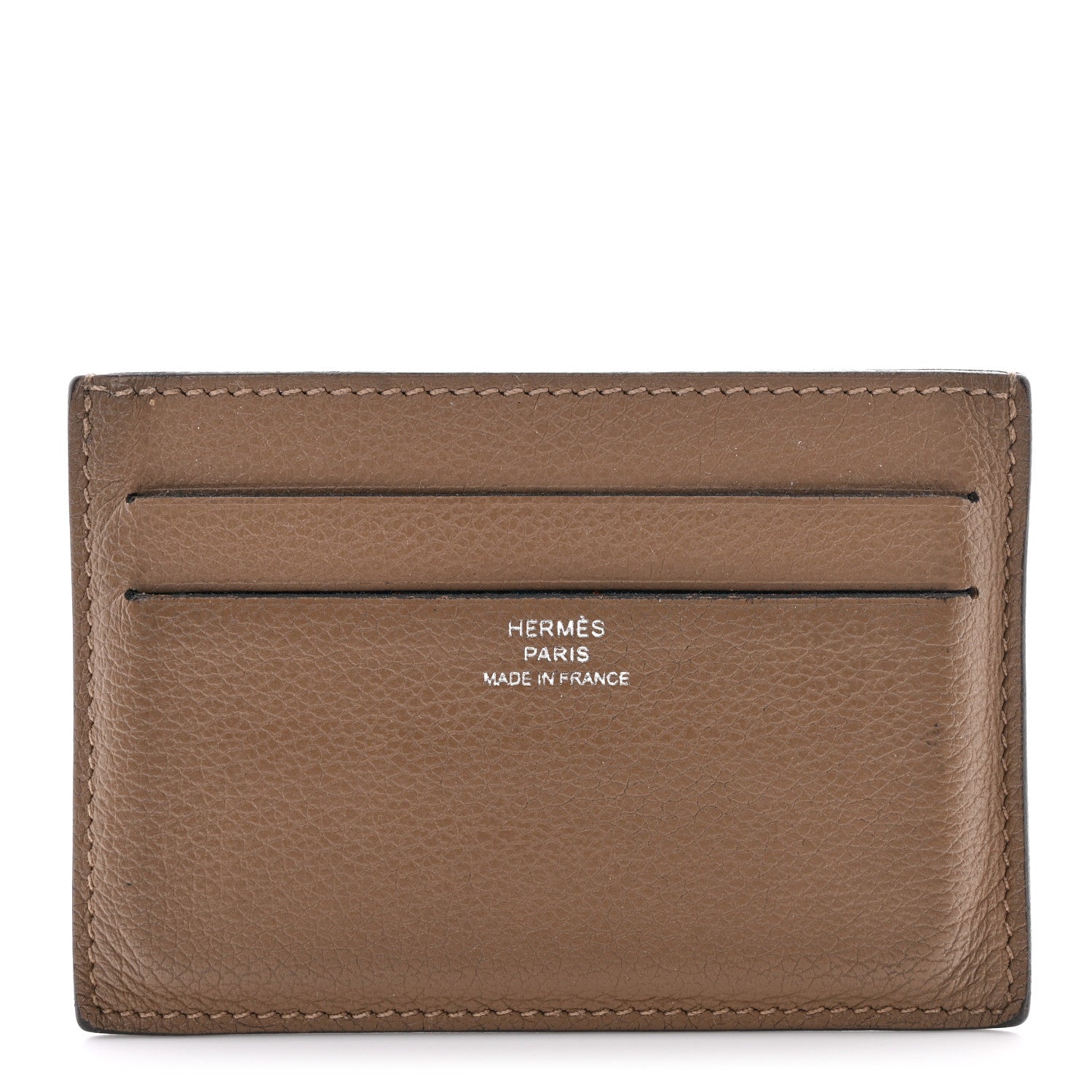 Hermes Evercolor Citizen Twill Card Case Etoupe 1 of 11