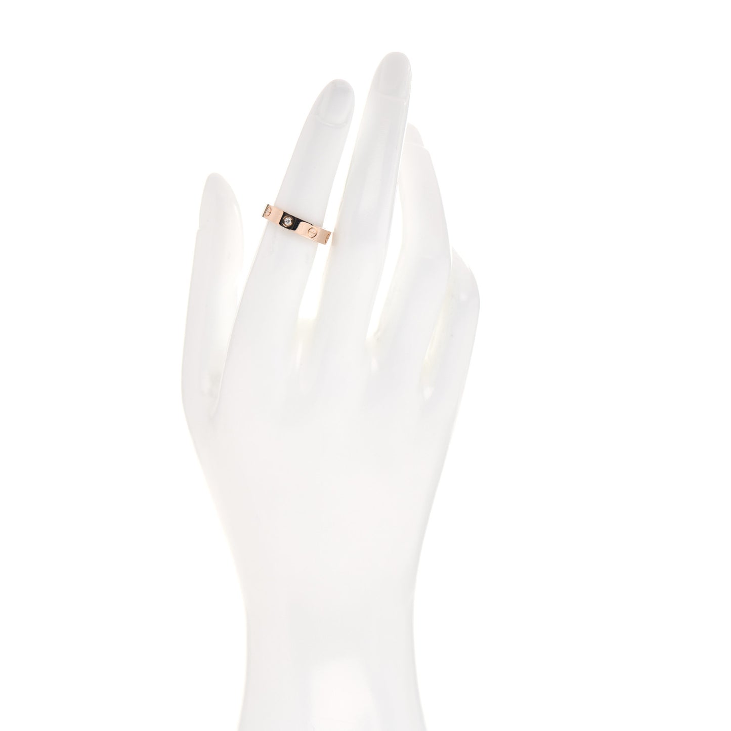18K Pink Gold Diamond 4mm LOVE Wedding Band Ring 51 5.75