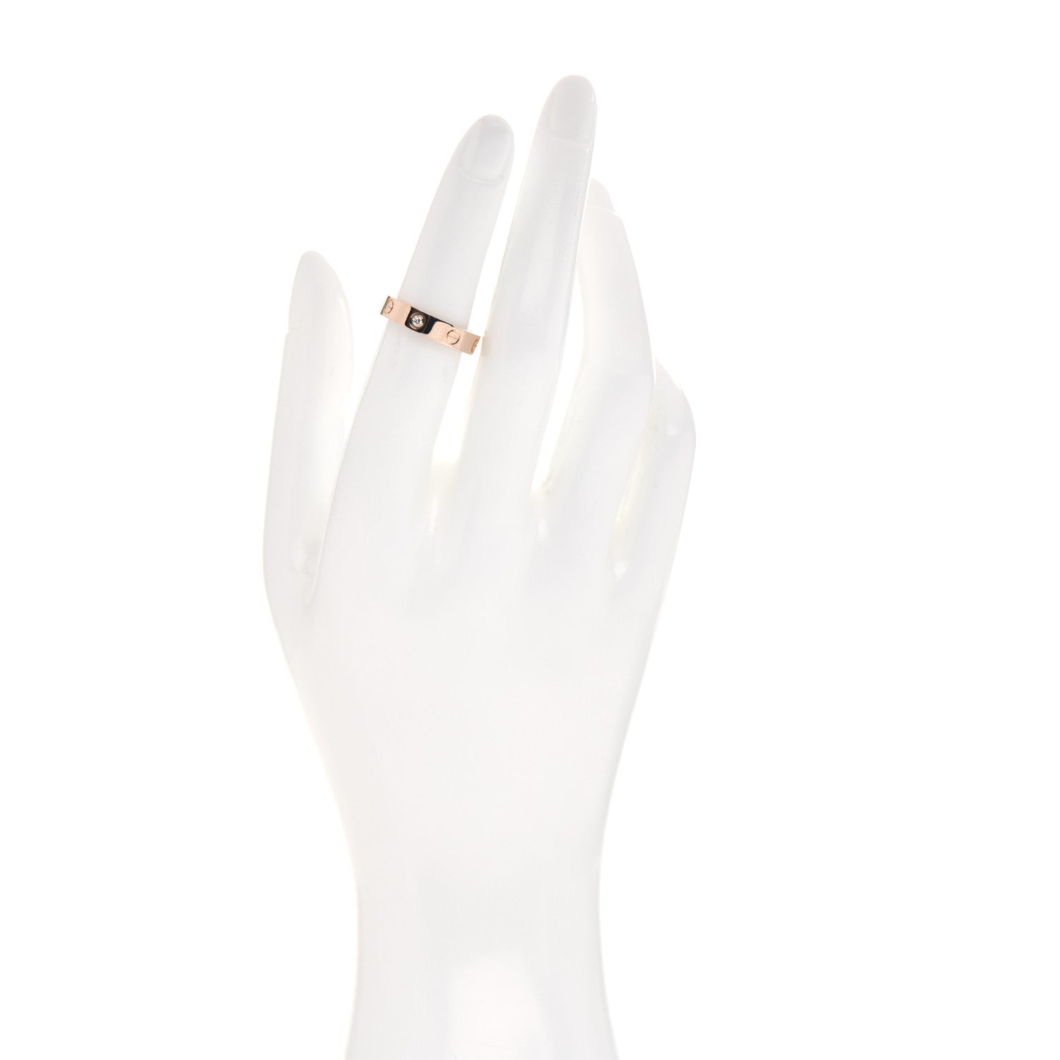 Cartier 18K Pink Gold Diamond 4mm LOVE Wedding Band Ring 51 5.75 2 of 5