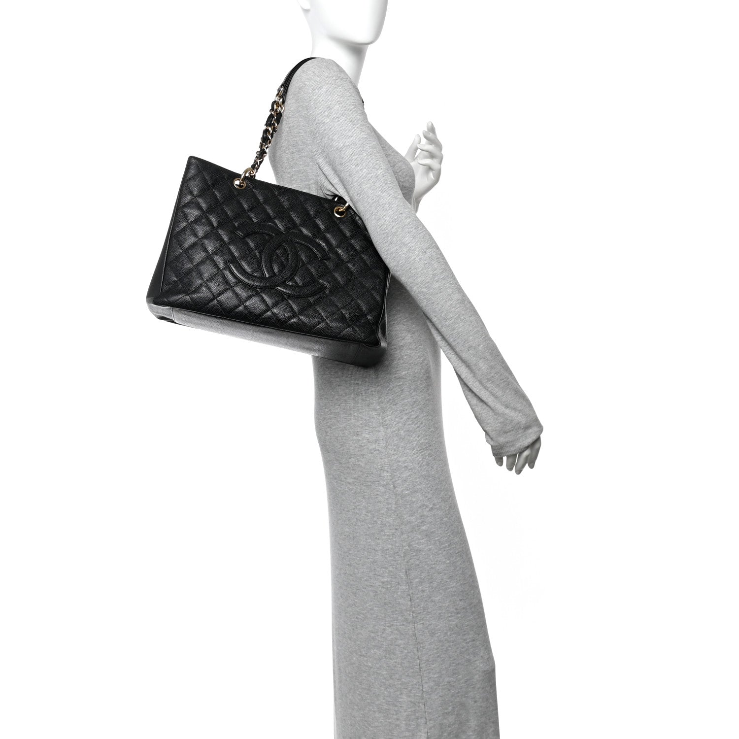 Chanel Caviar Quilted Grand Shopping Tote GST Black 2 of 10