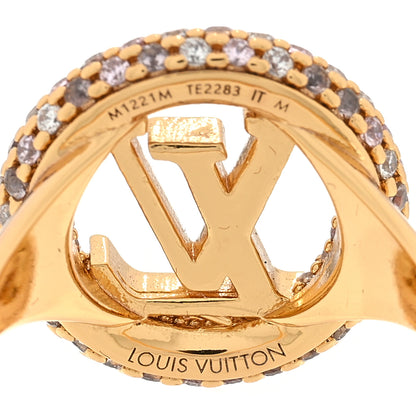 Louis Vuitton Metal Crystal Louise Tresor Ring M Gold 4 of 4