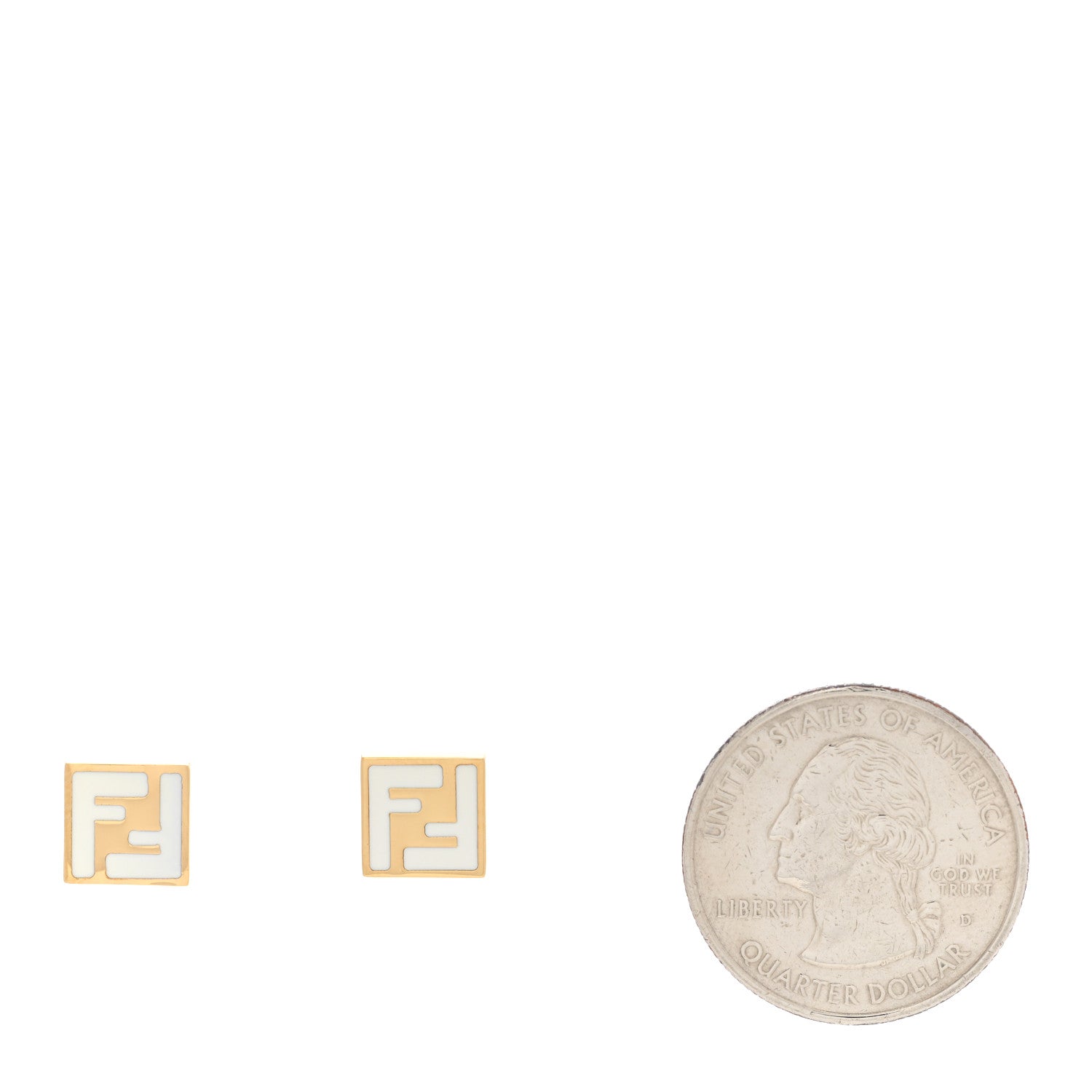 Fendi Metal Forever Fendi Earrings Gold White 2 of 6