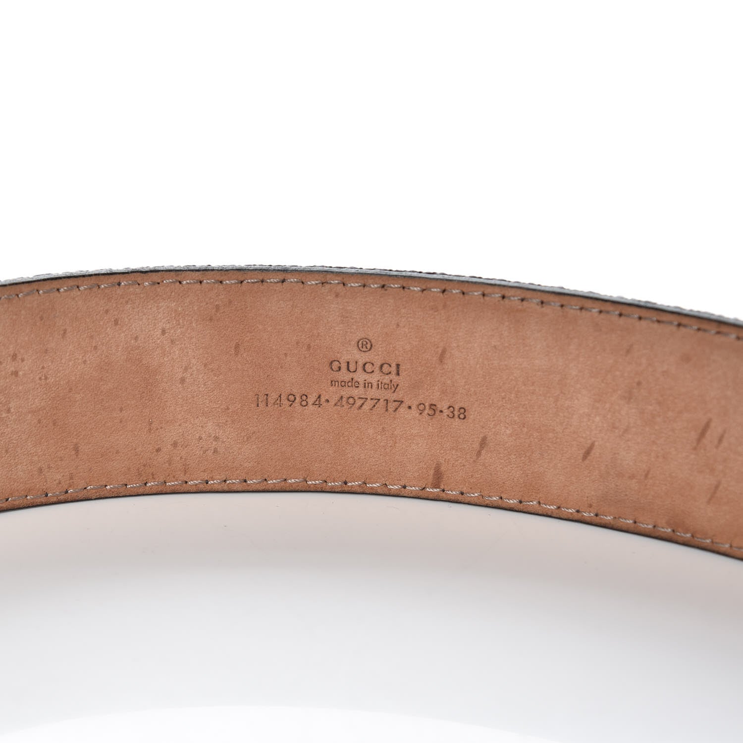 Gucci Canvas Web Interlocking G Belt 95 38 Brown Gray 6 of 8