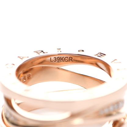 Bulgari 18K Rose Gold Diamond Pave B.Zero1 Legend Ring 49 4.75 6 of 9