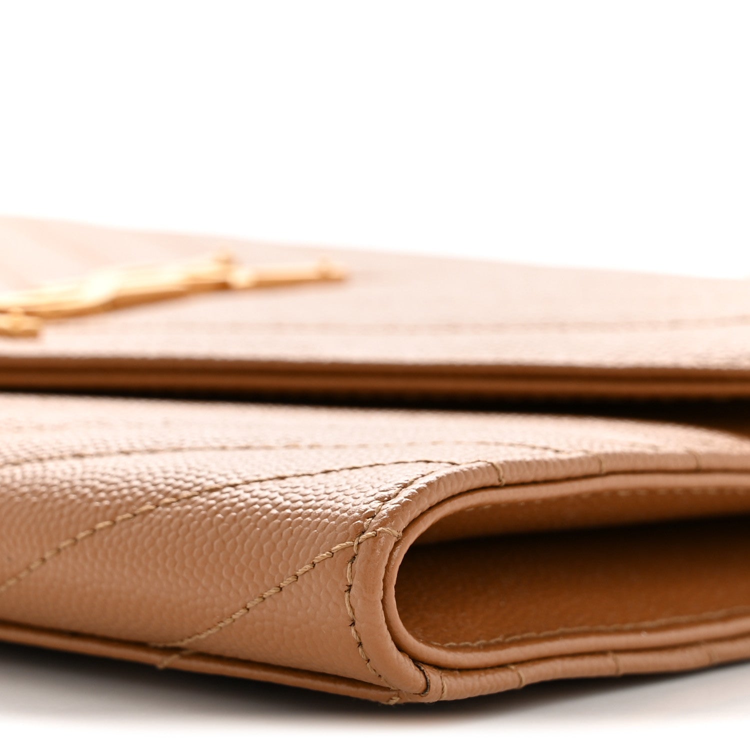 Saint Laurent Grain De Poudre Matelasse Chevron Monogram Envelope Clutch Natural Dark 10 of 12