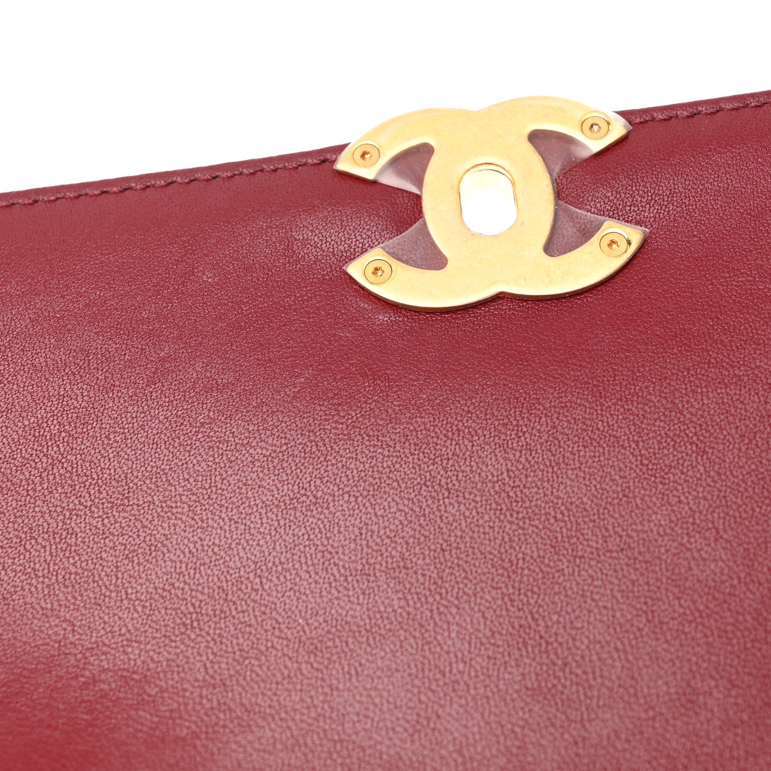Chanel Lambskin Quilted Chain Infinity Top Handle Flap Burgundy 12 of 13