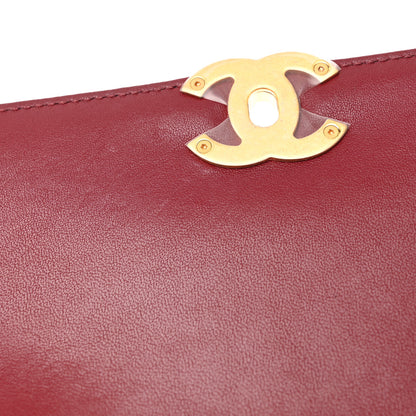 Chanel Lambskin Quilted Chain Infinity Top Handle Flap Burgundy 12 of 13