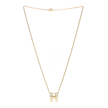 Hermes Lacquered Gold Mini Pop H Pendant Necklace White 3 of 5