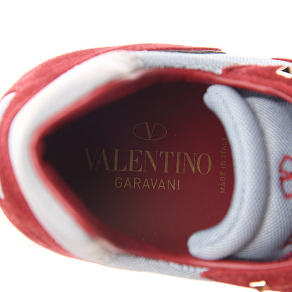 Valentino Garavani Suede Mesh Mens Soul AM Sneakers 40 Grey Sky Red 7 of 9