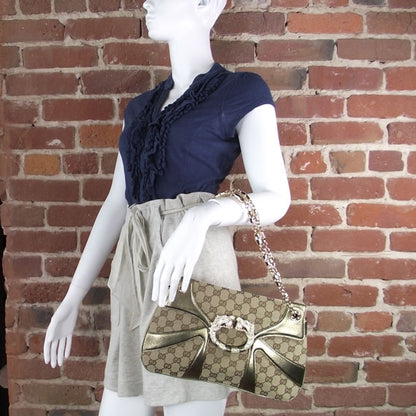 Gucci Monogram GG Tom Ford Jeweled Dragon Shoulder Bag 2 of 9