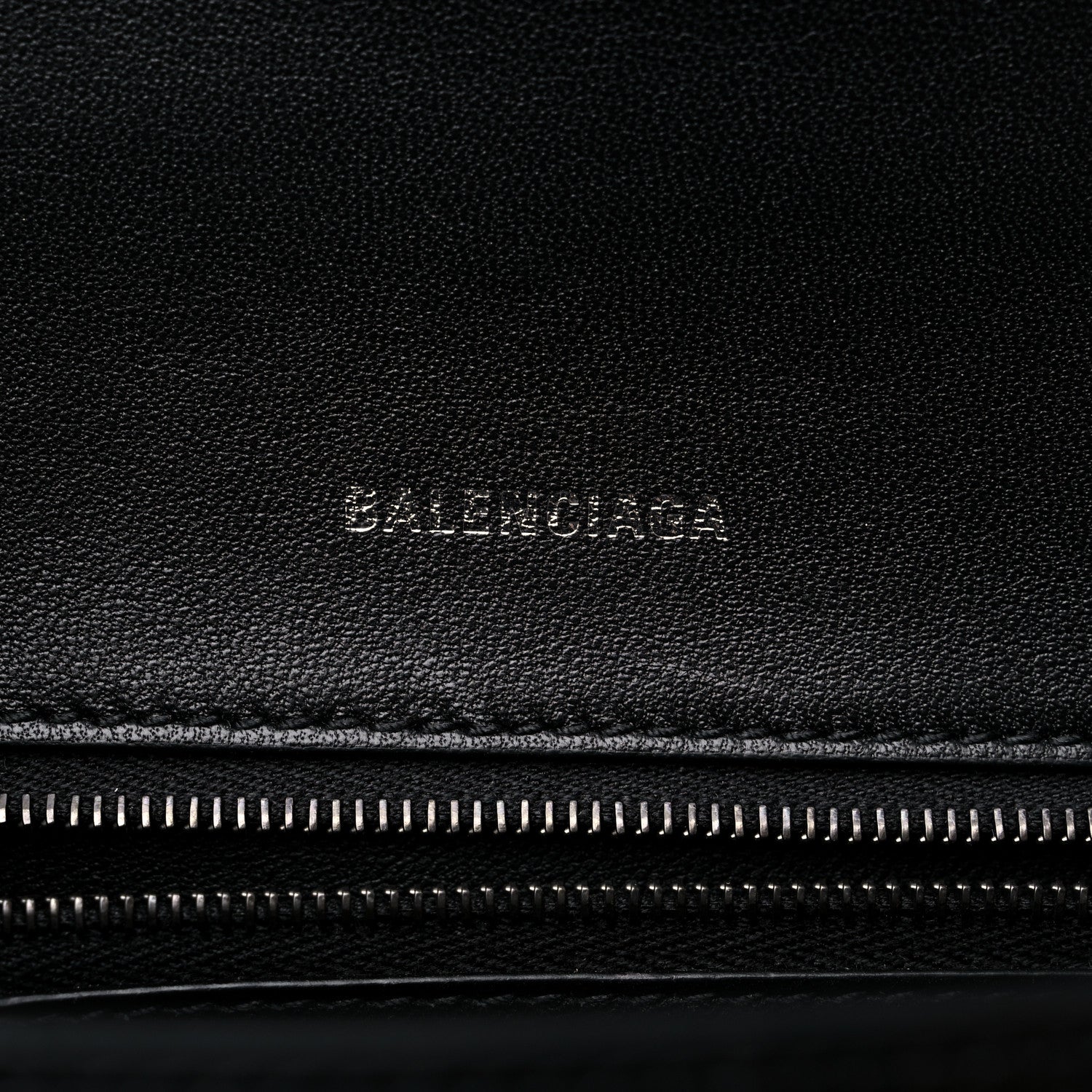 Balenciaga Shiny Calfskin Monochrome Crocodile Embossed Small Hourglass Top Handle Bag Black 6 of 12