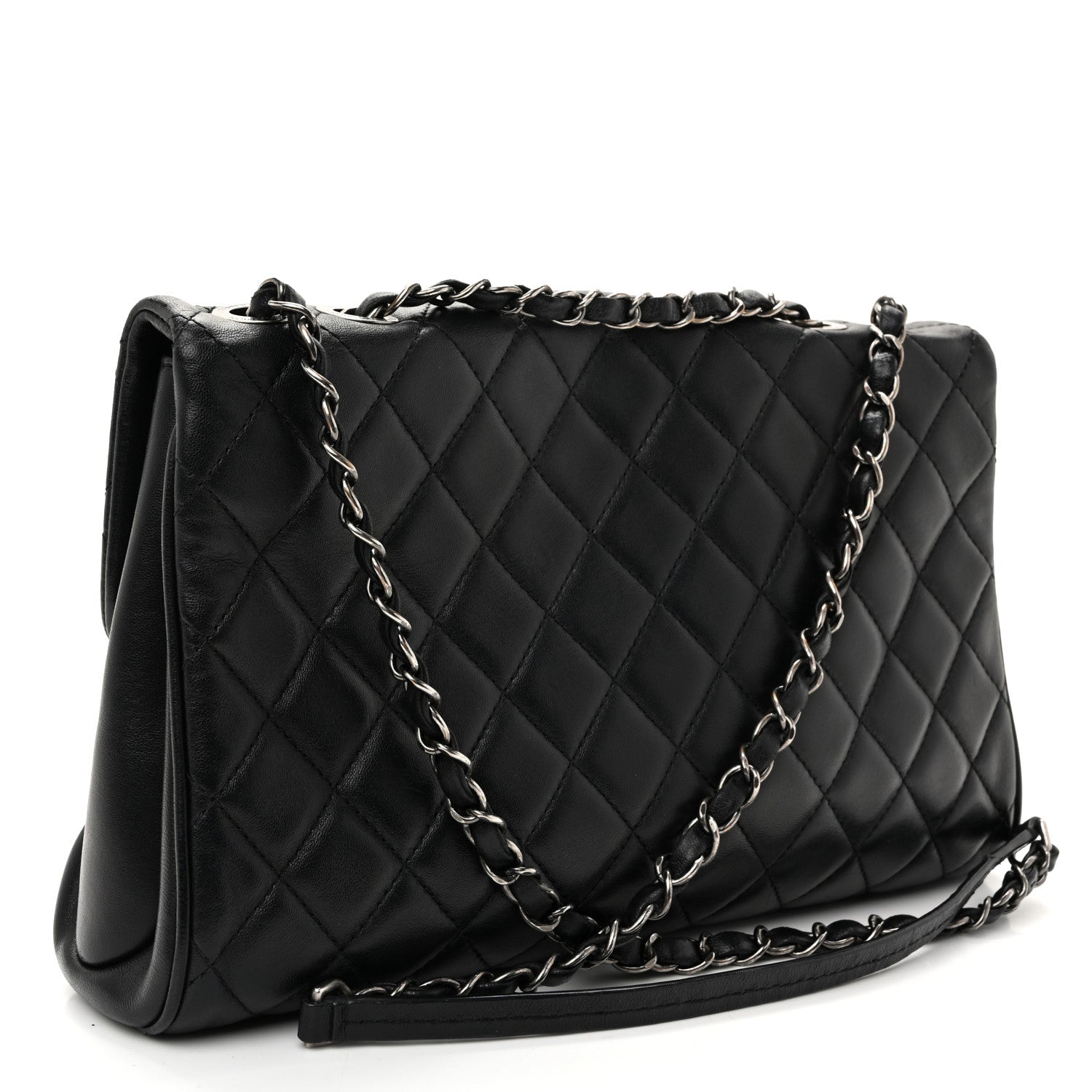Chanel Calfskin Quilted Fold Up Again Flap Bag Black 3 of 10