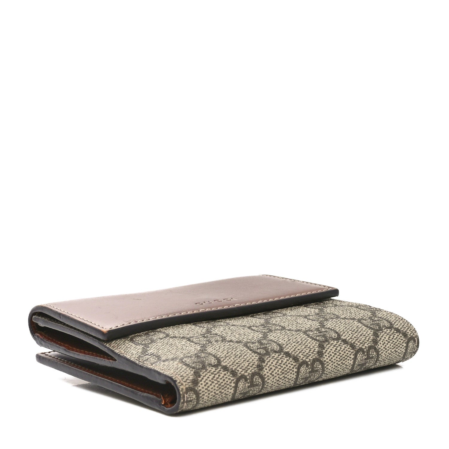 Gucci GG Supreme Monogram French Flap Wallet Brown 4 of 10