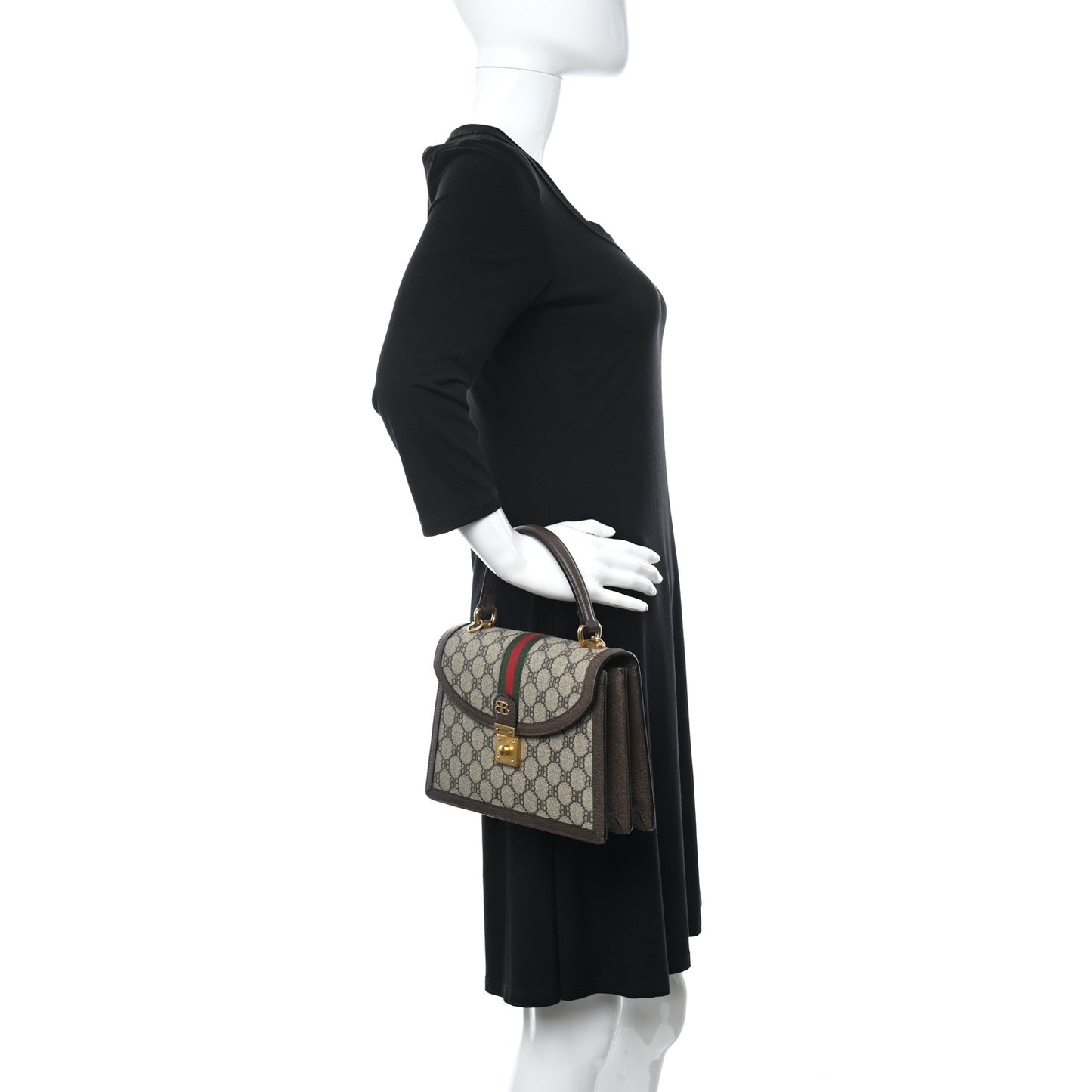 X BALENCIAGA BB Supreme Monogram Web Small Top Handle Bag Beige New Acero