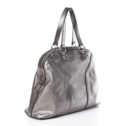 Saint Laurent Metallic Calfskin Large Muse Silver 3 of 15