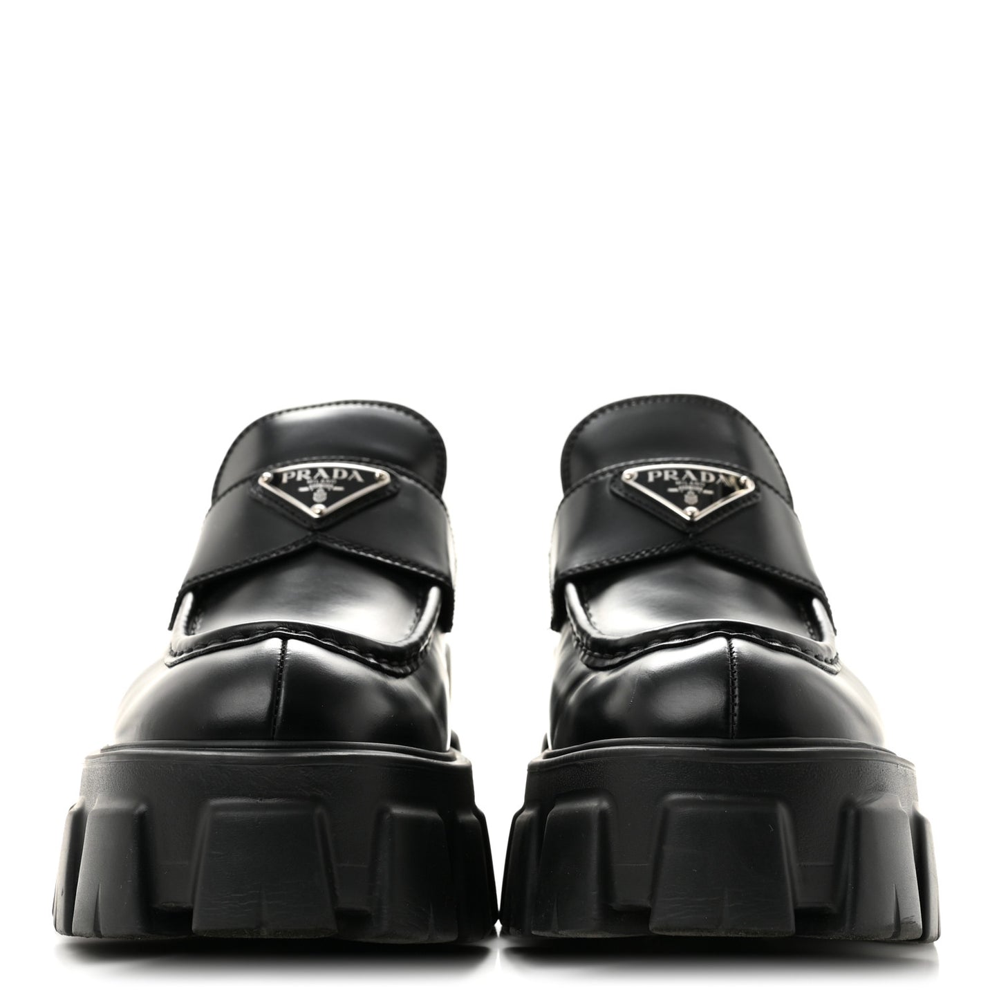Spazzolato Rois Metal Triangle Logo Monolith 55mm Loafers 39 Black