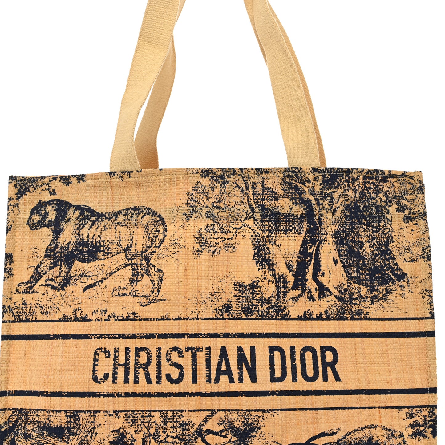 Straw Dioriviera Tote Beige