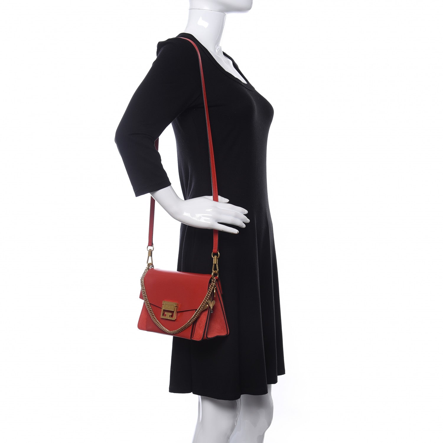 Givenchy Goatskin Small GV3 Shoulder Bag Dark Orange 2 of 9