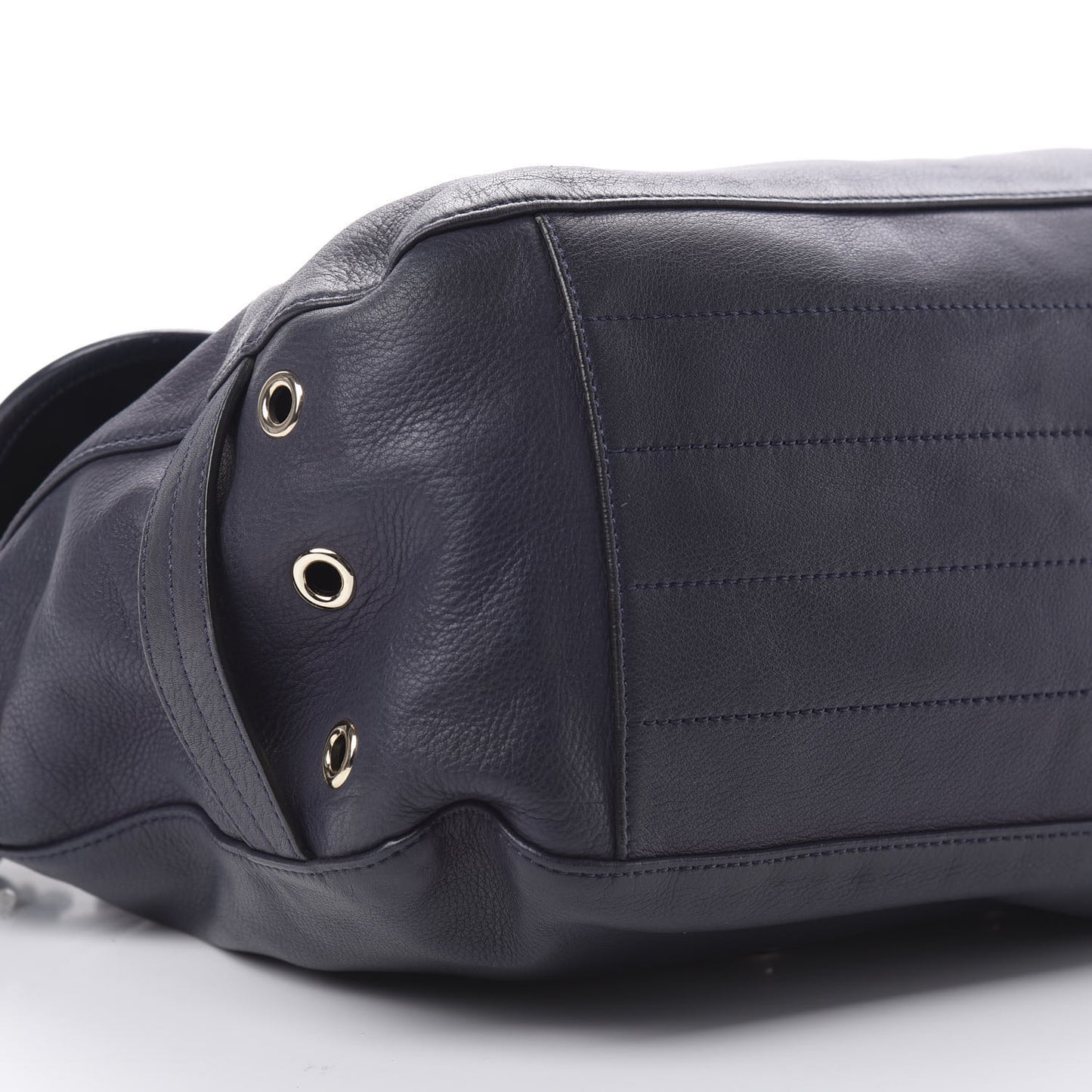 Soft Grain Calfskin Oversized Tillie Satchel Nightshade Blue