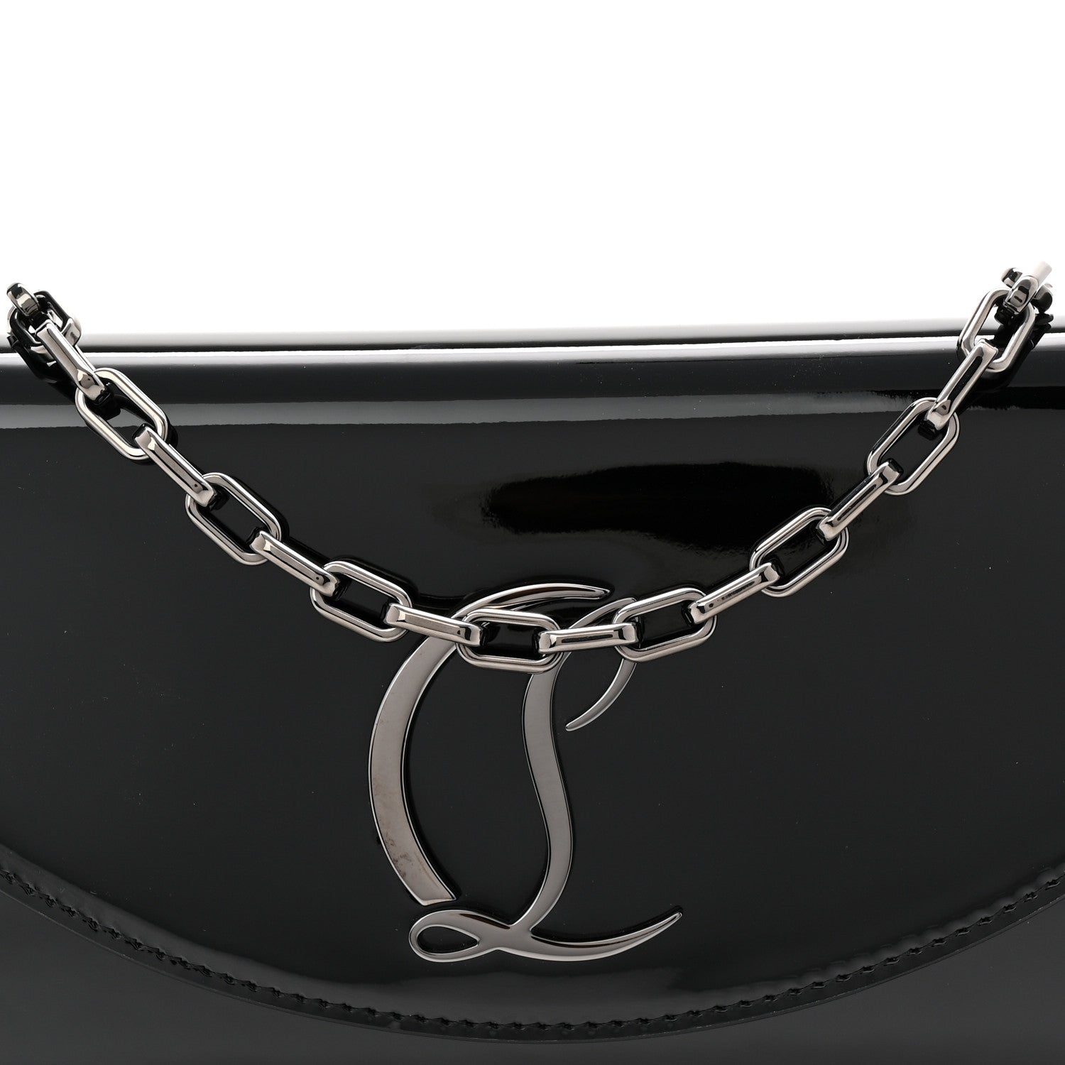 Christian Louboutin Patent Calfskin Loubi54 Crossbody Clutch Black 7 of 9