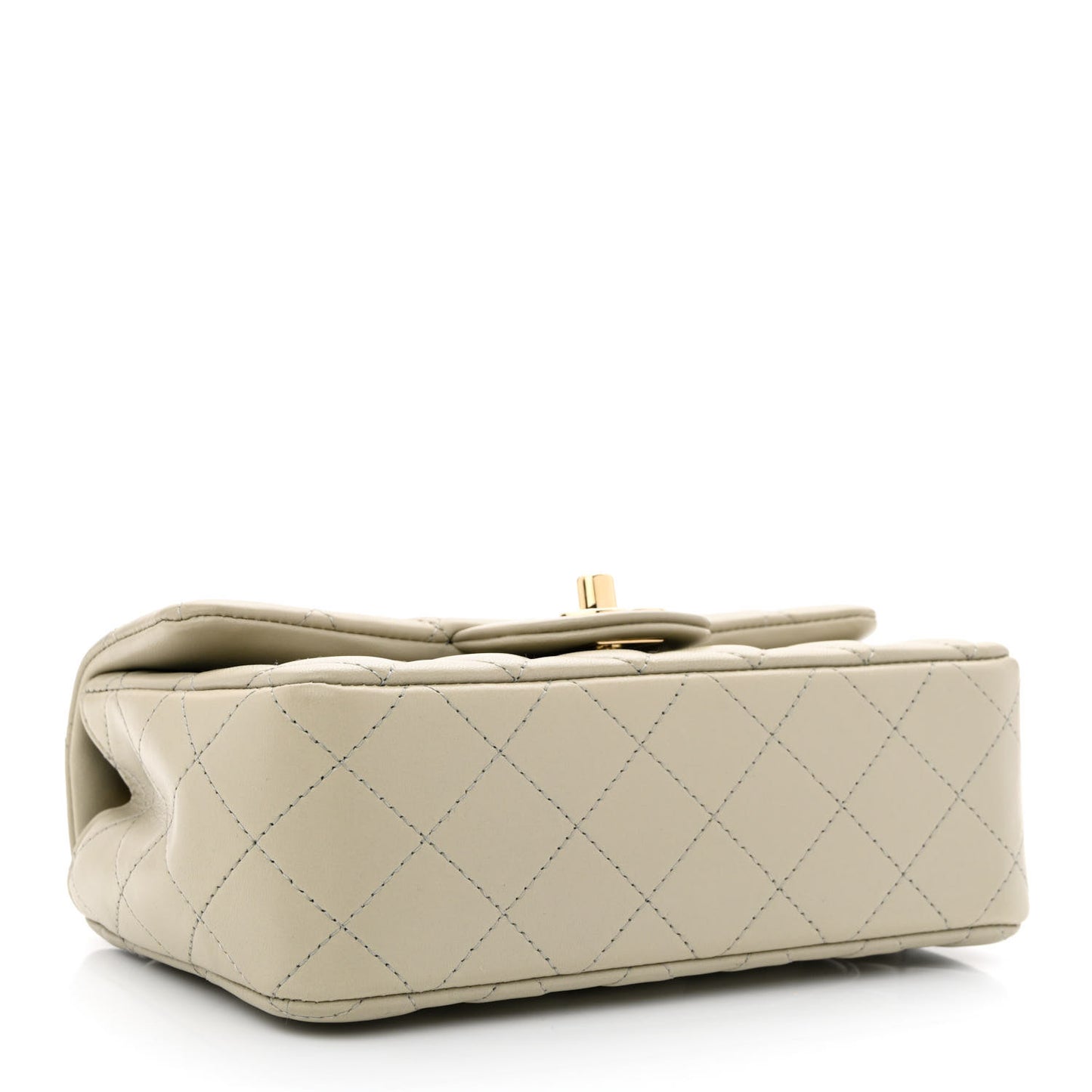 Lambskin Quilted Mini Rectangular Flap Grey