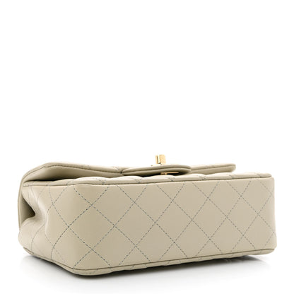 Chanel Lambskin Quilted Mini Rectangular Flap Grey 3 of 10