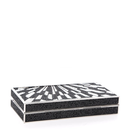 Judith Leiber Crystal Minaudiere Clutch Black Silver 4 of 10