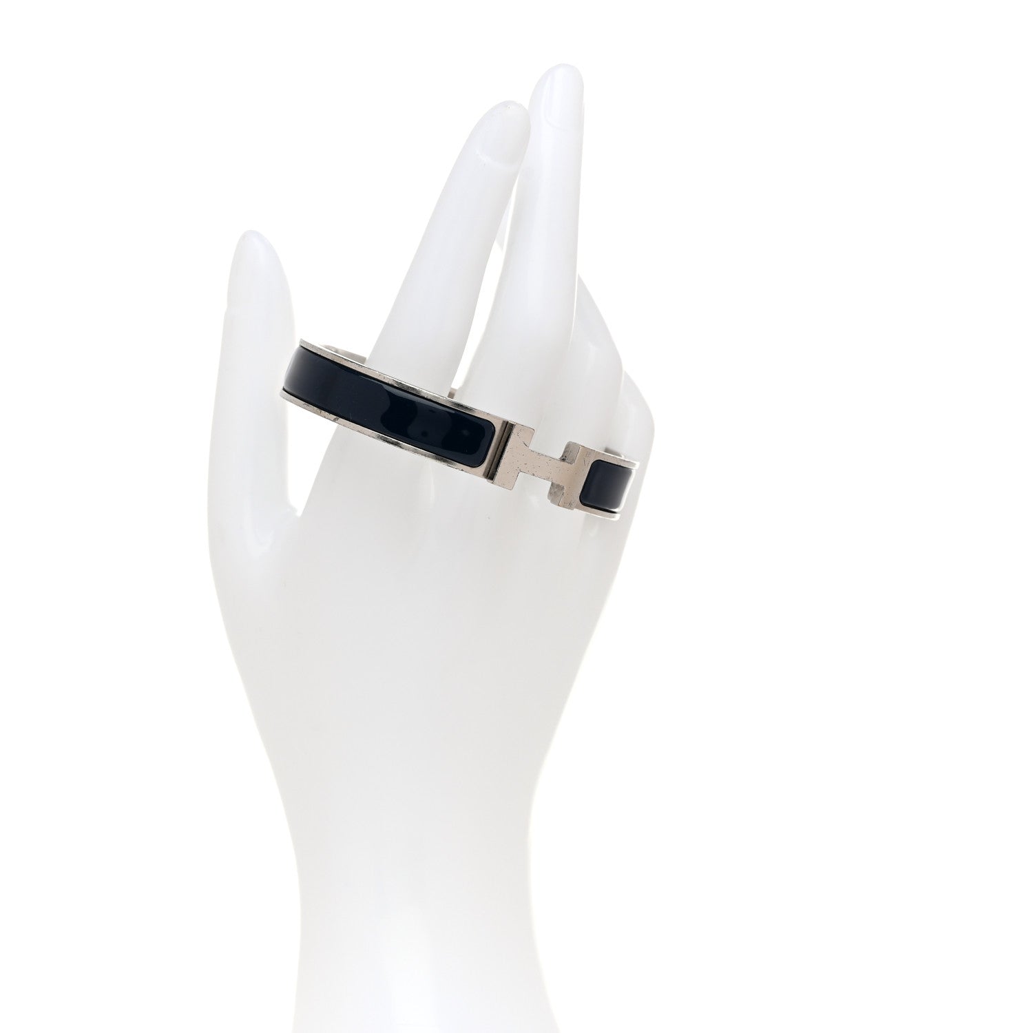 Hermes Matte Enamel Narrow Clic Clac HH Bracelet GM Bleu Nuit 2 of 5