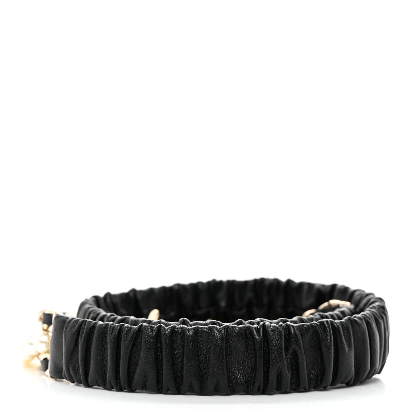 Lambskin CC Pearl Chain Belt 85 34 Black