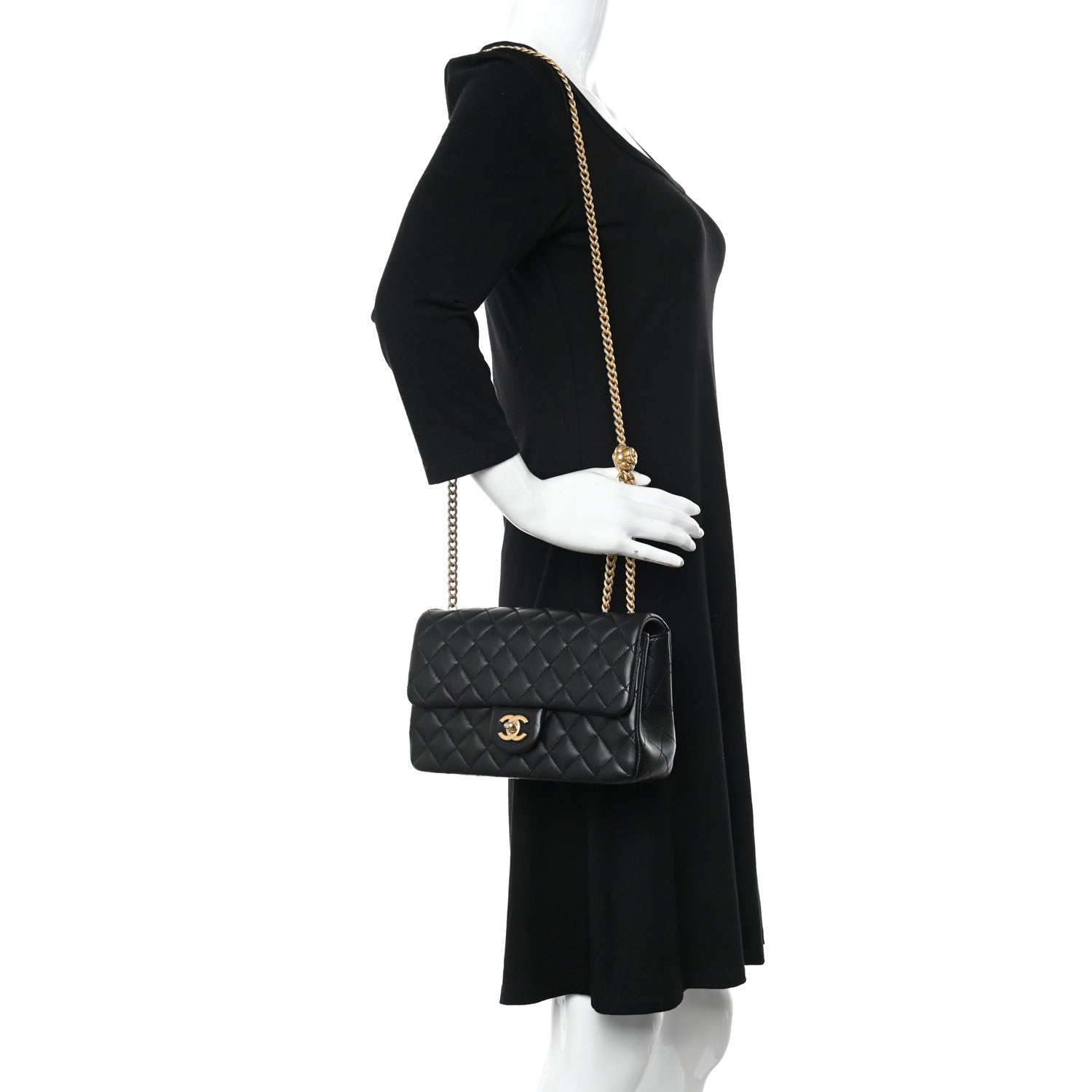 Chanel Lambskin Quilted Small Sweet Camellia Flap Black 2 of 15