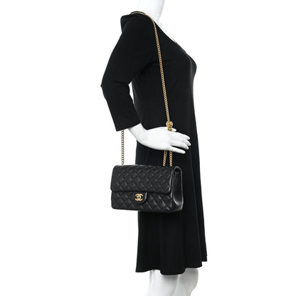 Chanel Lambskin Quilted Small Sweet Camellia Flap Black 2 of 15