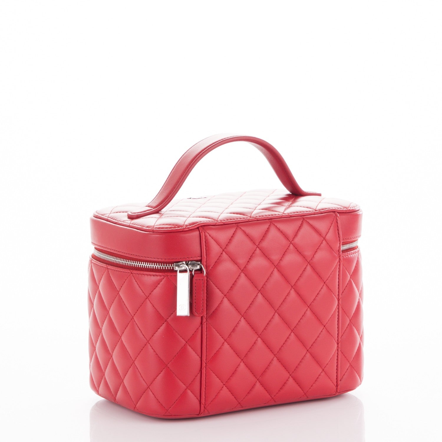 Chanel Lambskin Quilted Large Vanity Pouch Dark Red 3 of 7