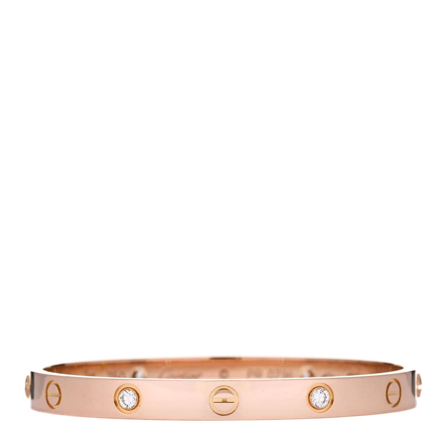 Cartier 18K Pink Gold 4 Diamond LOVE Bracelet 17 1 of 6