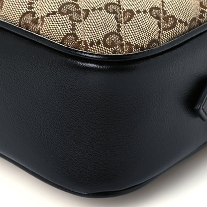 Gucci Monogram Matelasse Diagonal Small GG Marmont Chain Shoulder Bag Beige Black 11 of 12