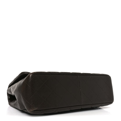 Chanel Caviar Quilted Jumbo Single Flap Dark Brown 4 of 10