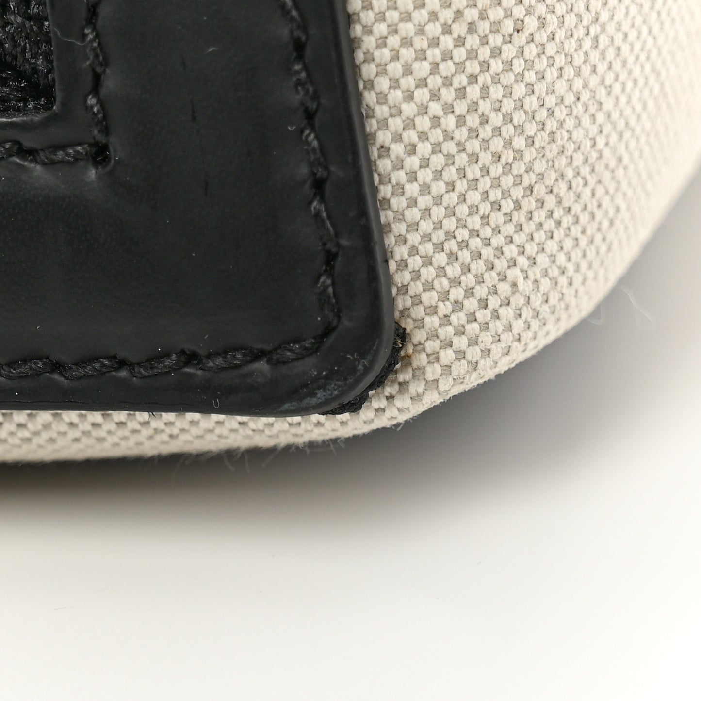 Cotton Canvas Satin Calfskin S Navy Cabas Natural Black